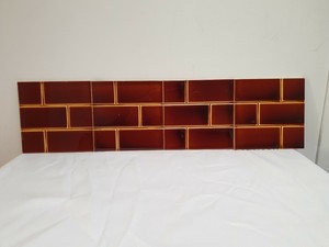 Set Of 4 Original Fireplace Tiles Brick Effect Marked Foreign Ebay