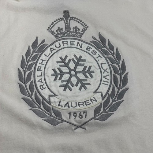 L-RL Ralph Lauren Active Sports Line Women L Ivory Crest Logo Long Sleeve 1/4Zip - Picture 8 of 11
