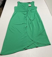Lauren Ralph Lauren LRL Dress Womens Green Sleeveless Faux Wrap Ruched Sz 4