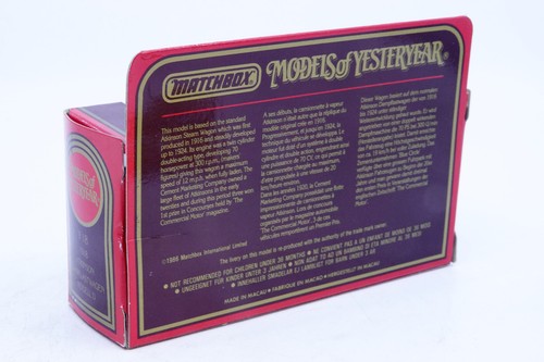 2818 Matchbox Models of Yesteryear Y-18 1918 Atkinson Model D Steam Wagon OVP - Bild 4 von 4