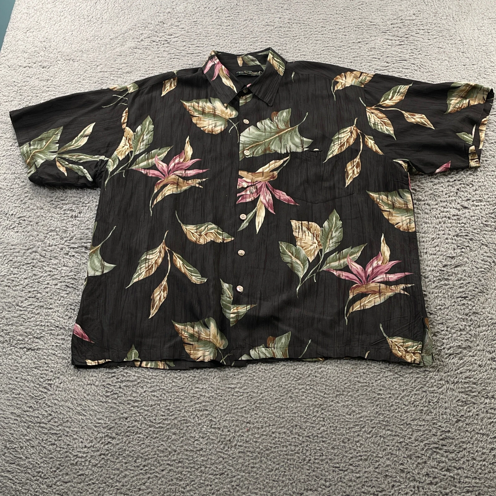 Vintage Tori Richard Shirt Mens XL Floral Print Tropical Hawaiian Vacation USA
