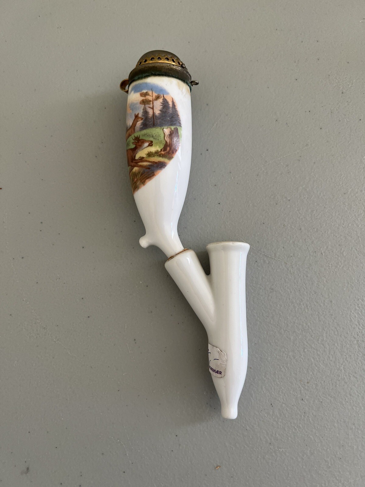 ANTIQUE GERMAN PORCELAIN PIPE BOWL/ DEER SCENE Nice eBay