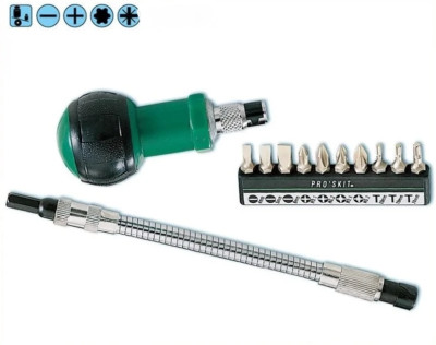 1PK-201 Flexible Ratchet Driver 10 Set Useful Screwdriver and Handy Repair Tool
