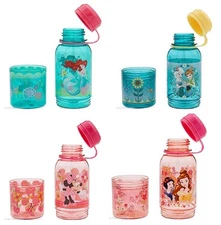 Disney Store Snack Drink Bottle Ariel Frozen Minnie Mouse Princess New
