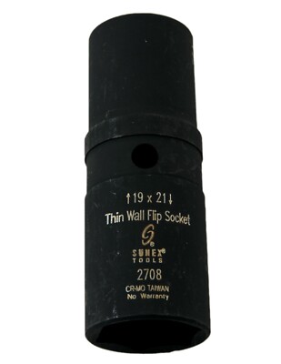 Sunex 2708 - 19mm x 21mm Extra Thin Wall Flip Impact Socket 1/2in. Drive 6 Pt.