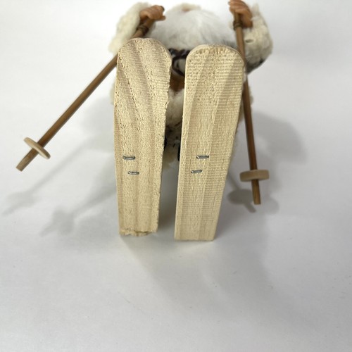 Adorno de figura vintage de Navidad primitivo arte popular esquí de Santa Claus - Imagen 8 de 8