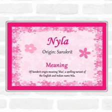 Nyla Name Bedeutung Jumbo K&uuml;hlschrankmagnet Rosa