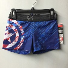 GK Elite Captain America "Icon" Gymnastics Shorts Size AXS Adult X-Small