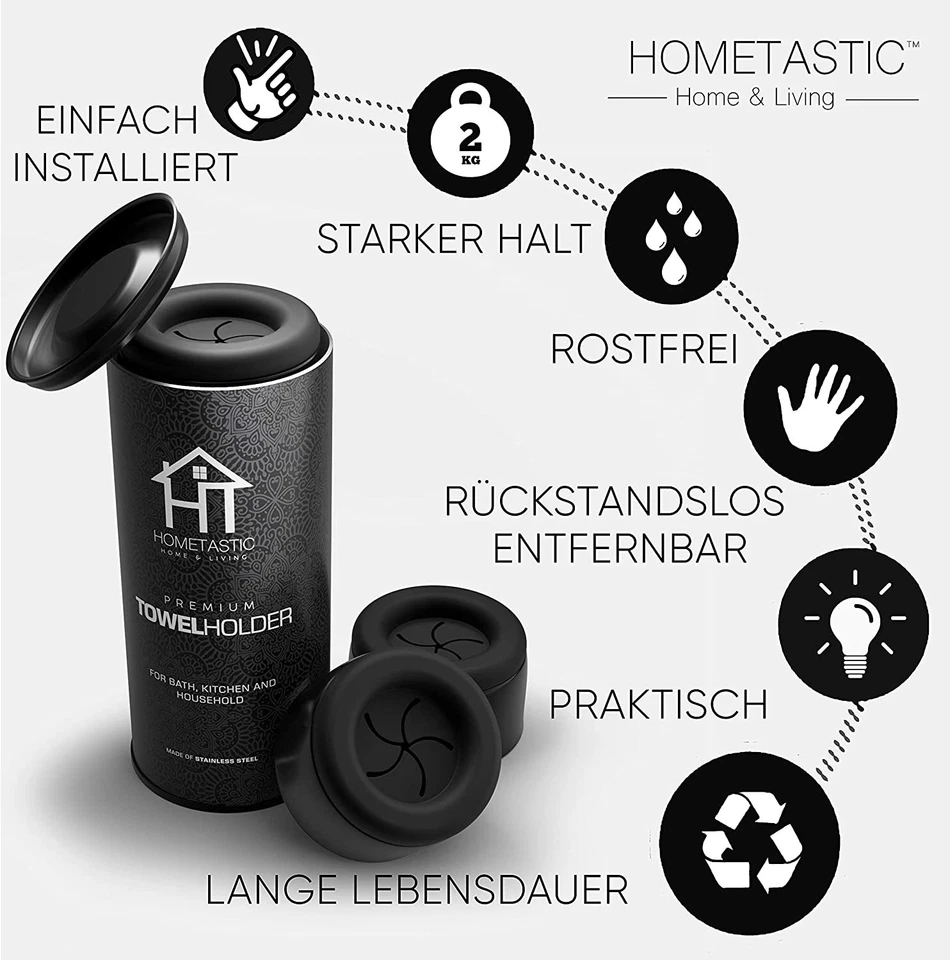 4 Handtuchhalter aus Edelstahl Geschirrtuchhalter ohne bohren selbstklebend Wand - Bild 4 von 4