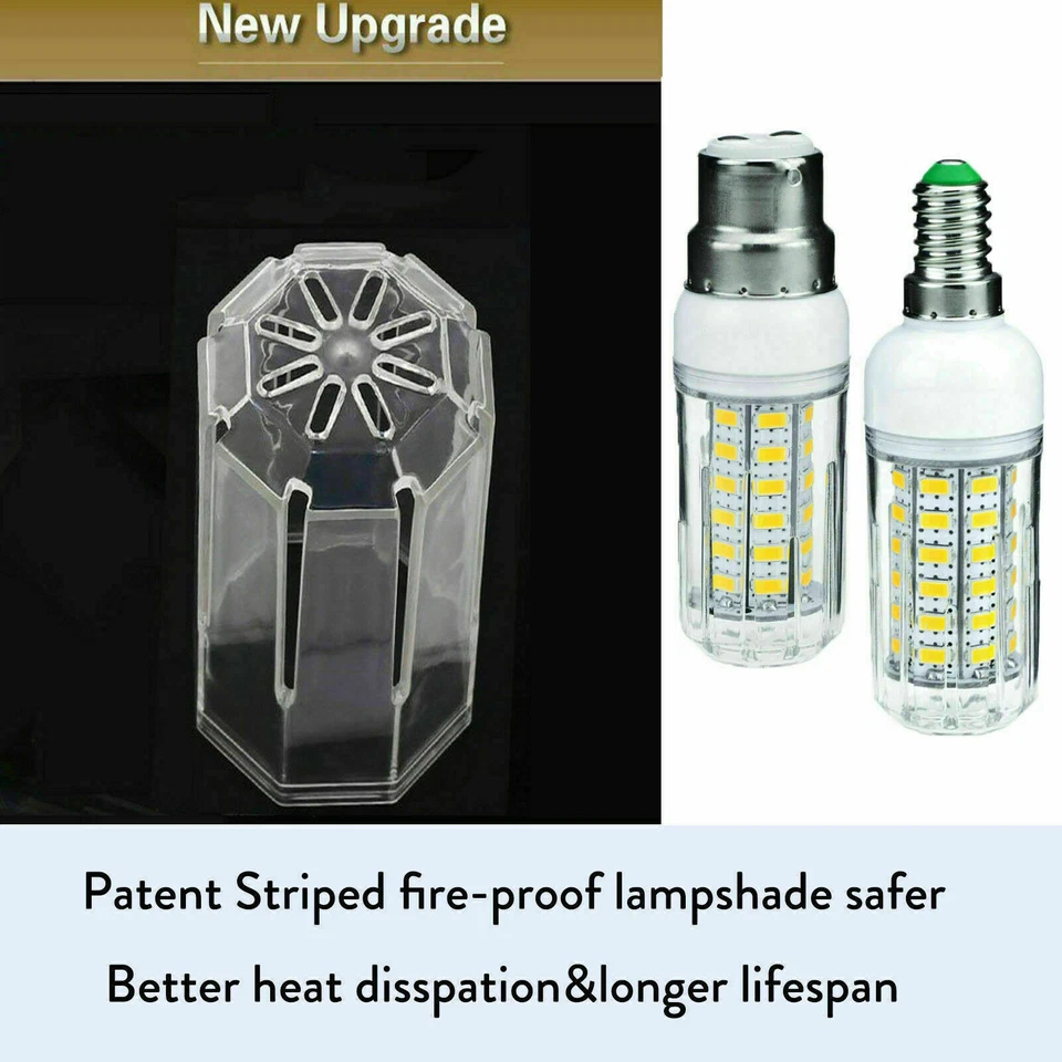 LED Corn Light Bulbs E27 E14 B22 5730 SMD 30W - 90W Equivalent Bright Lamps RML - Image 3 of 4
