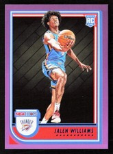 2022-23 Panini NBA Hoops Jalen Williams Purple Rookie Card RC #242. rookie card picture