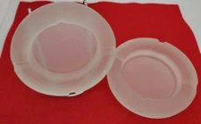 Lot of 2 Vintage Frosted Glass Round Ashtray 4 Cigarette Rests 4.5 inch