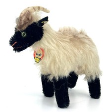 Steiff Snucki Mountain Sheep 1960s Mohair Plush ID Button Tag 12cm 5in Vintage
