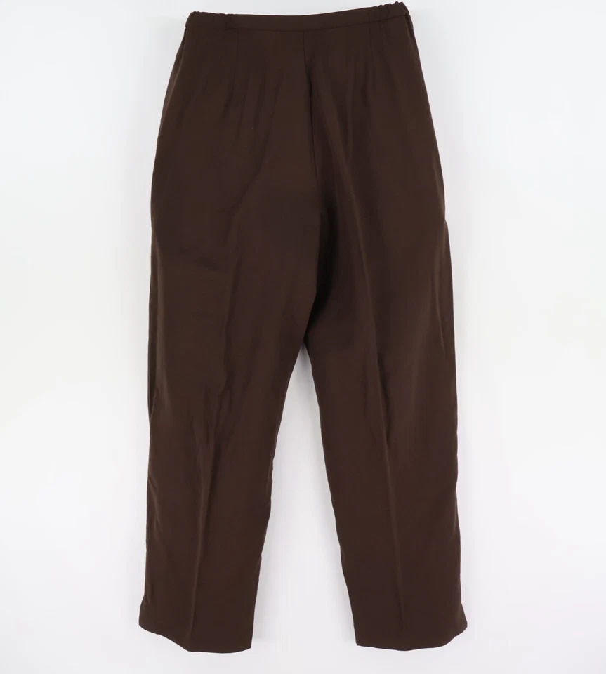 Norton McNaughton Dress Pants Womens Sz 8 Brown Stretch Waist High Rise Straight - Image 2 of 4