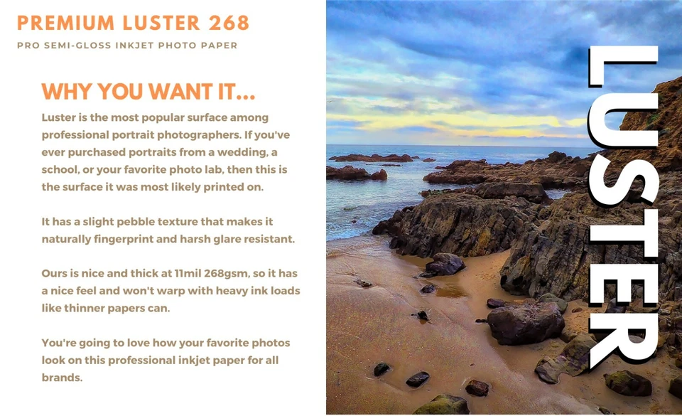 Pacific Inkjet 5x7 Luster Inkjet Photo Paper 100-sheets for Epson/HP/Canon 11mil - Image 2 of 4