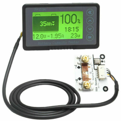3.94'' 100V 50A Battery Capacity Tester Voltage Current Display Coulomb Counter