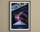 Space Mountain Disneyland Attraction Poster Print 1977 Vintage Disney Art Decor