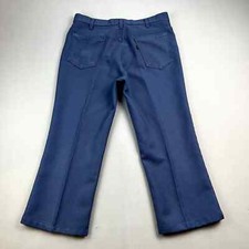 Vintage Levis Sta-Prest Pants Mens 34 Blue Straight Leg Dress Slacks Made in USA