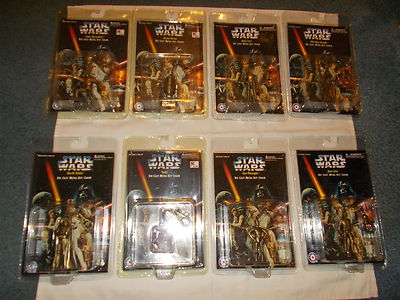 1997 KEY CHAINS STAR WARS MOC 8 Die Cast BOBA FETT C-3PO HAN SOLO LUKE SKYWALKER