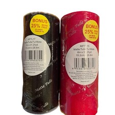 Tulle 6 x 31.25 yards 2 New Rolls Red Black
