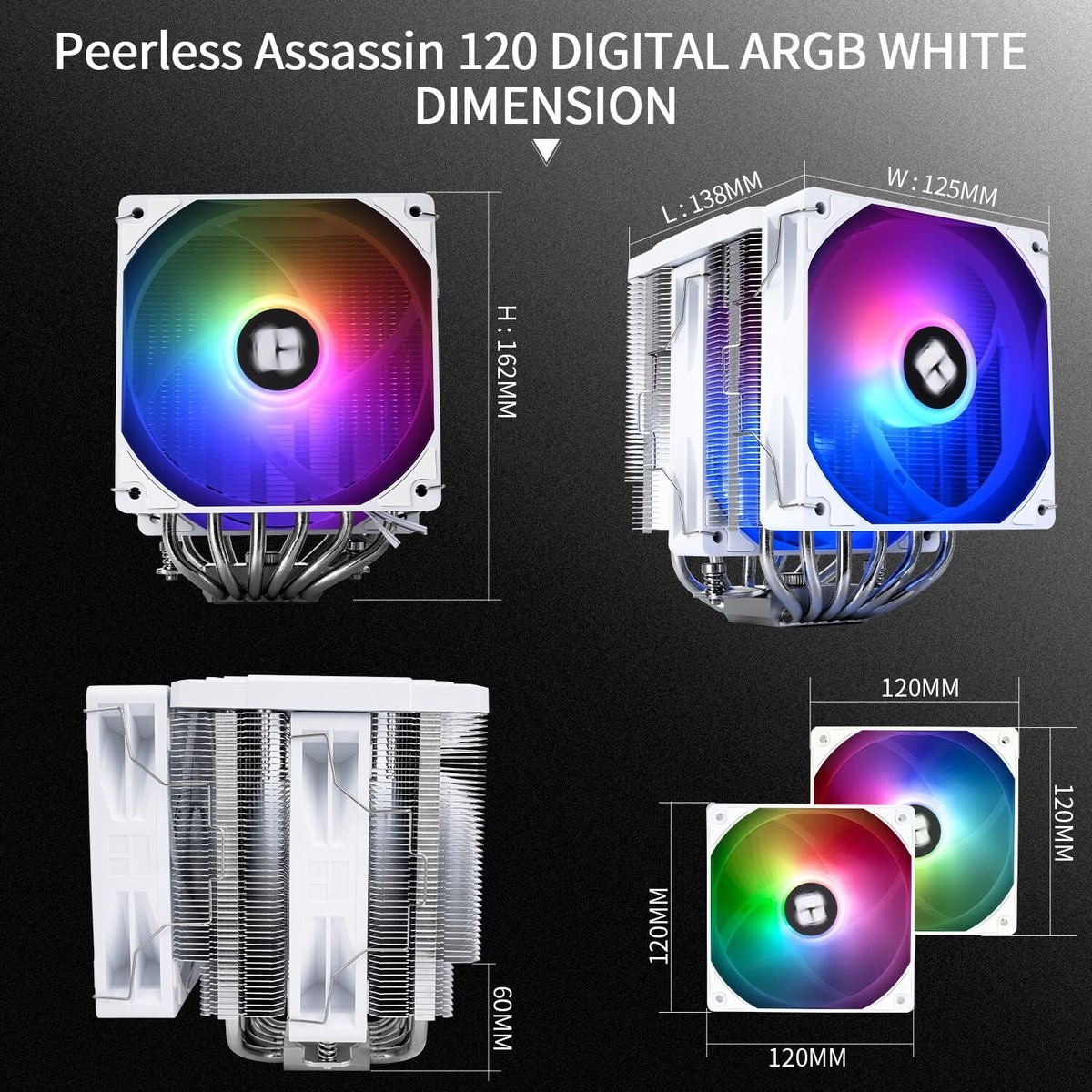 Peerless Assassin120 Digital ARGBCPUクーラー Peerless Assassin 120 Digital ARGB BLACK – Thermalright