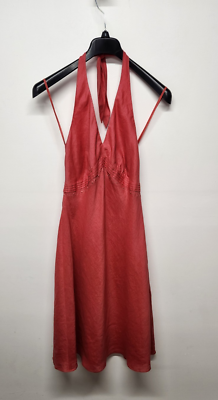 Ann Taylor Women's Linen Halter Top Midi Dress, Size 10, In Coral Color.  Y2K | eBay