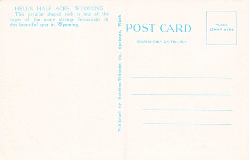 The Mushroom, Hell's Half Acre, Wyoming Vintage PC - Picture 2 of 2