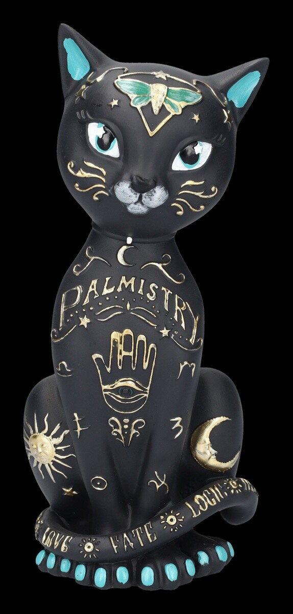 Cat Figure for Fortune Teller - Kitty Animal Decorative Black 26cm