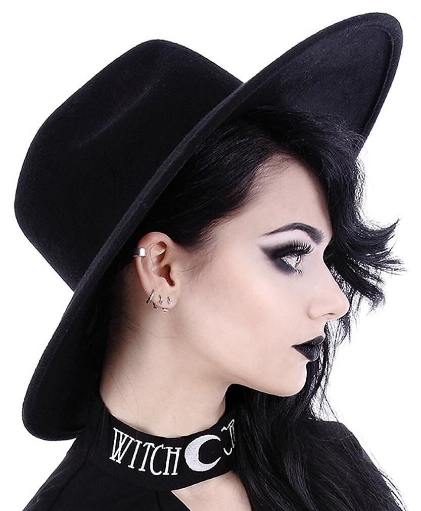 Restyle Witchy Gothic Hat - Witch - Wide Brim Gothic Witch Sun Hat