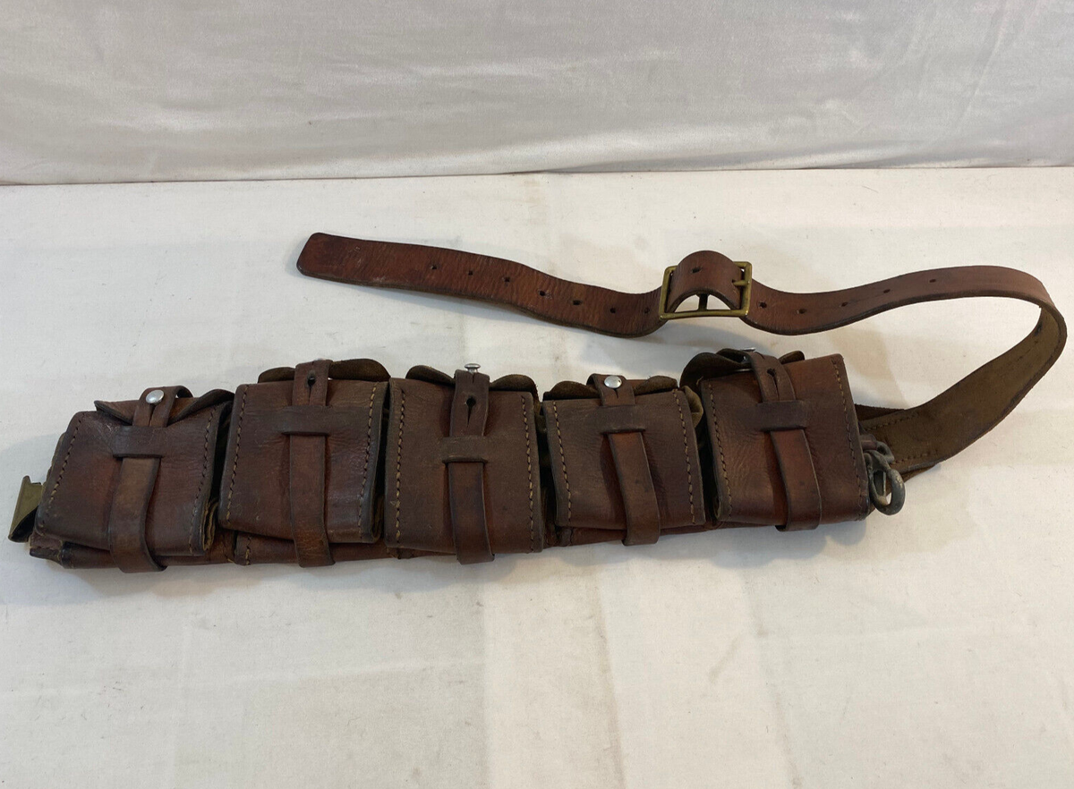 Ceinture Bandoulière (bandolier) Suédoise M10 Pour Munitions Mauser - Vintage Première Guerre Mondiale, Occasion