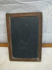 Vintage Child's School House Slate Chalkboard Writing Wood Frame Double Sided