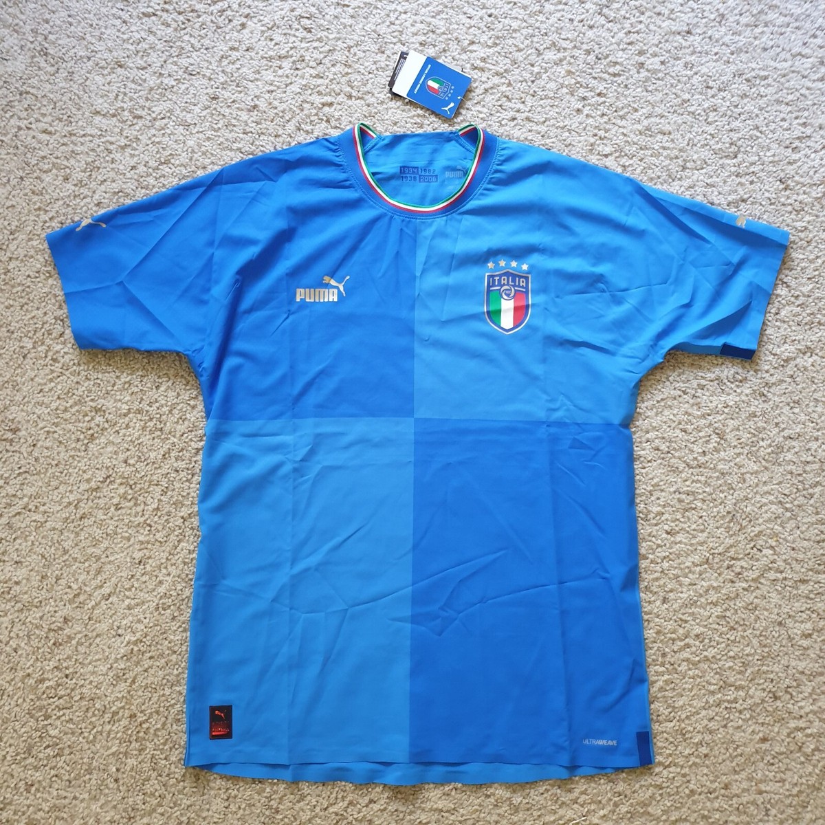 Puma Italia 2022 Authentic Soccer Jersey Blue Men Size XL NWT | eBay