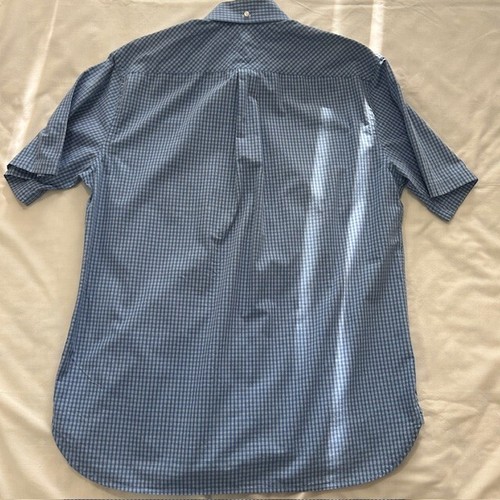 Tommy Hilfiger Herren Hemd Large Kurzarm Button Down Blau Weiß 100% Baumwolle - Bild 2 von 8