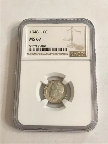 1948 P 10C MS 67 NGC ROOSEVELT DIME (8-048)