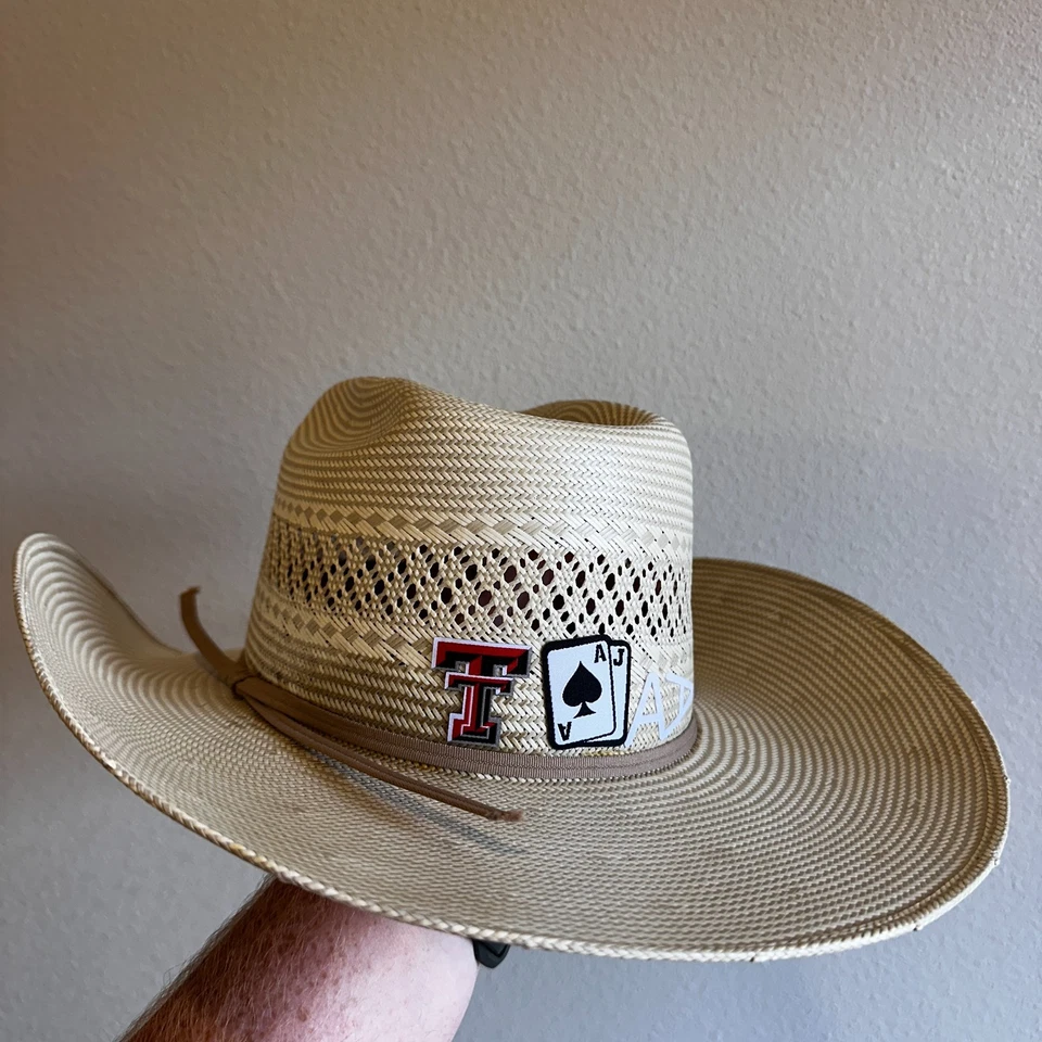 Texas Tech Doble T Fieltro/Paja Vaquero Tejido Tela Sombrero Parche/Pegatina Foto 3 de 3