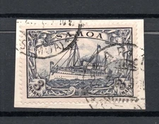 German post in Samoa 1901 old 3 RM stamp (Michel 18),old signature nice used