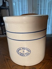 Vtg 3-Gallon Stoneware Crock by Miali Pottery...
