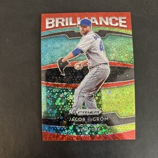 2020 Panini Prizm - Brilliance Jacob deGrom #B-1 Quick Pitch Red Donut Circle...