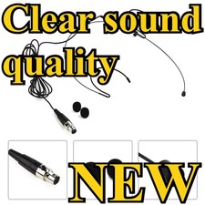 For Shure Wireless: Double-Earhook Headset Mic-Headworn Microphone Fast Shipping