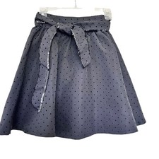 The Childrens Place girls black satinvelvet swiss dot sequence belt dressy skirt