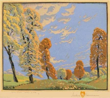 Gustave Baumann Indiana Red Gum : Archival Quality Giclée Art Print 1927