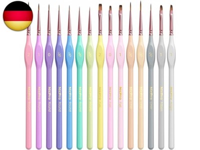 Nicpro 15 Stück Feine Pinsel Set, ästhetisches Pastell Pinsel, Miniatur Detail P