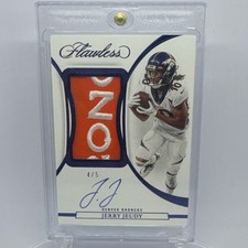 Panini Flawless Patch Autograph Jerry Jeudy Sapphire #PA-JJ 4/5 Denver Broncos