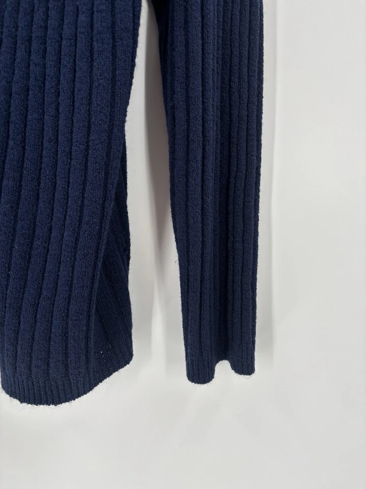 White Stag Cardigan Sweater Womens XL Navy Blue Rib Knit Button V Neck Stretchy - Image 2 of 4