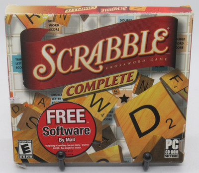 SCRABBLE COMPLETE PC CD-ROM CROSSWORD GAME FOR WIN 98/XP, 12+ MINI GAMES, ENCORE
