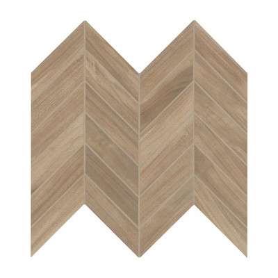 Havenwood Saddle Chevron 12 In. X 15 In. X 0.35 In. Matte Porcelain Mesh-Mounted
