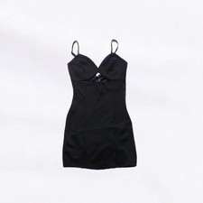 Socialite Black Cutout Sleeveless Cami Bodycon Fitted Little Black Dress M