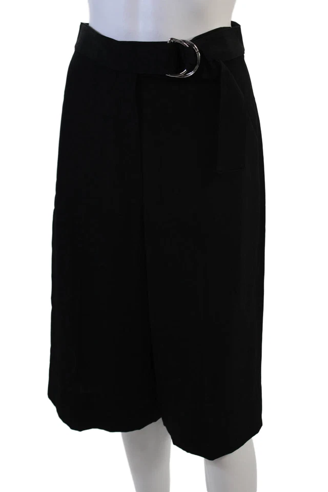 Теория женщин высокая талия подпоясанный широкие ноги платье шорты черный размер 2 - Изображение 2 из 4