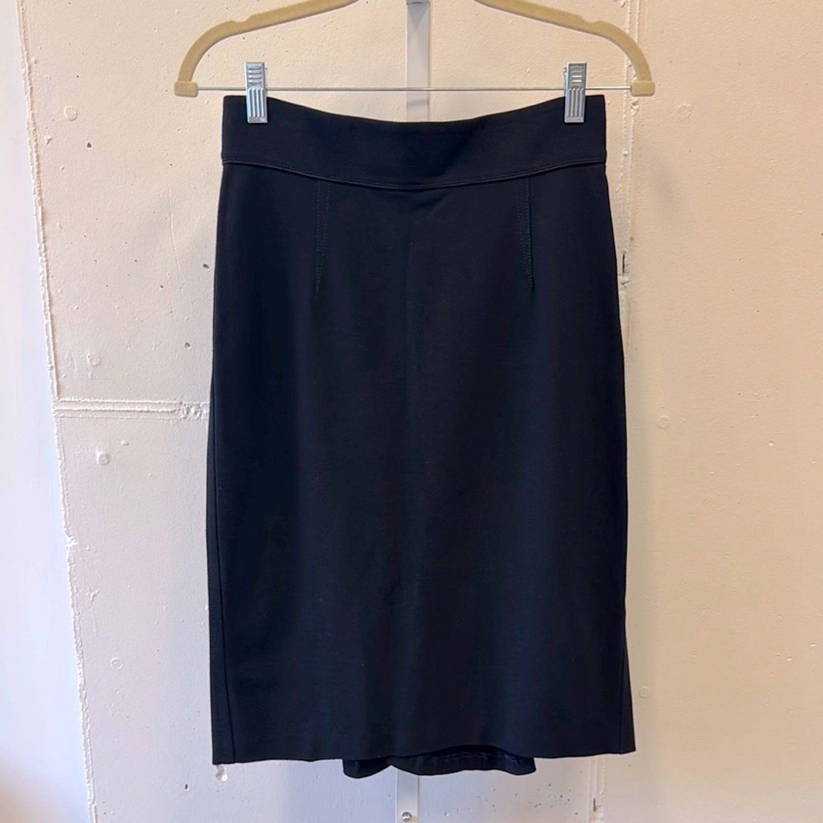 Blumarine Classic Black Pencil Skirt with Back Pleats