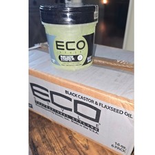 Eco Styler Black Castor  Flaxseed Oil Styling Hair Gel Max Hold 16oz x 6